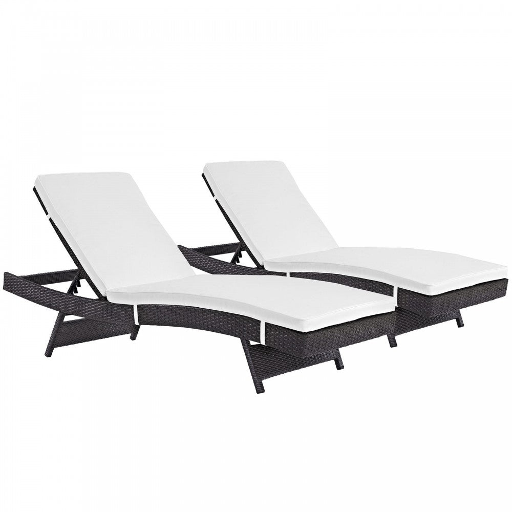 Convene Chaise Outdoor Patio Set of 2, Espresso White