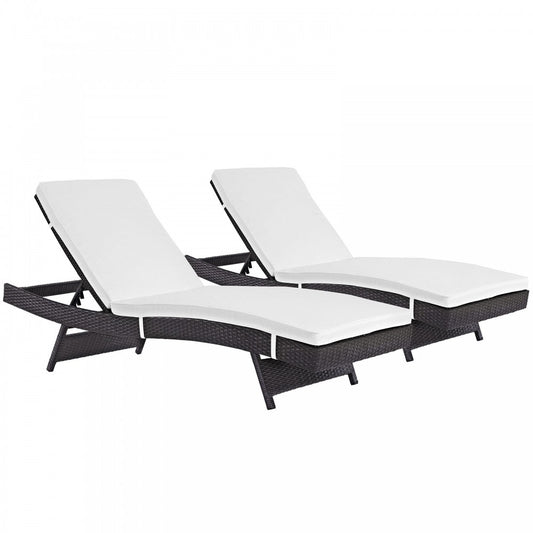 Convene Chaise Outdoor Patio Set of 2, Espresso White