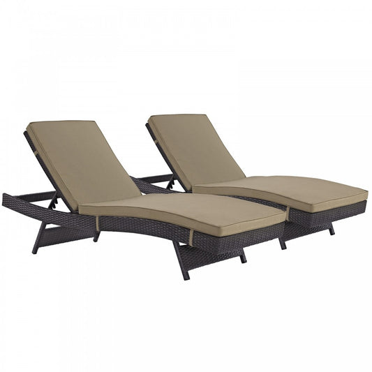 Convene Chaise Outdoor Patio Set of 2, Espresso Mocha
