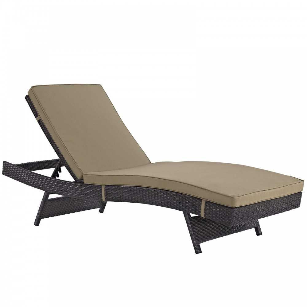 Convene Chaise Outdoor Patio Set of 4, Espresso Mocha