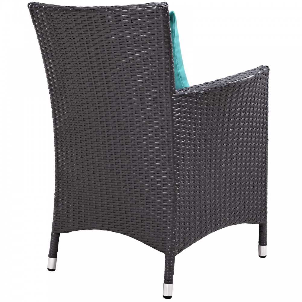 Convene Dining Outdoor Patio Armchair, Espresso Turquoise