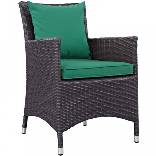 Convene Dining Outdoor Patio Armchair, Espresso Green