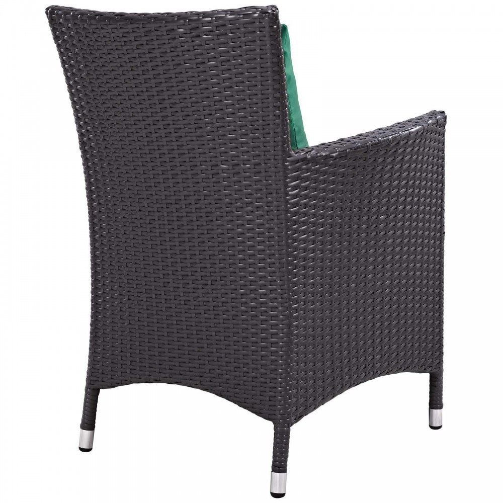 Convene Dining Outdoor Patio Armchair, Espresso Green