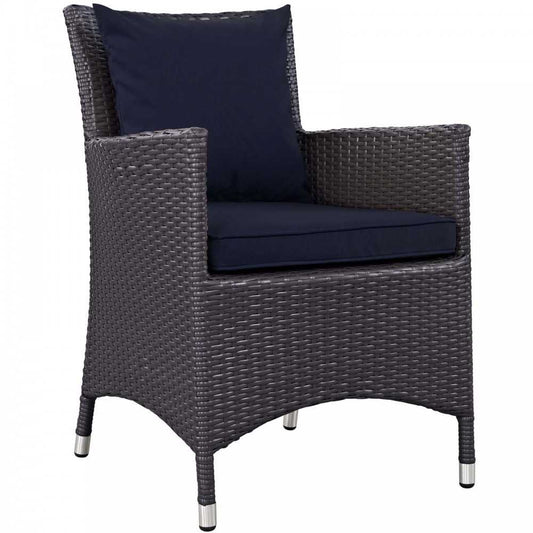 Convene Dining Outdoor Patio Armchair, Espresso Navy