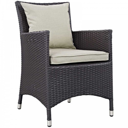 Convene Dining Outdoor Patio Armchair, Espresso Beige