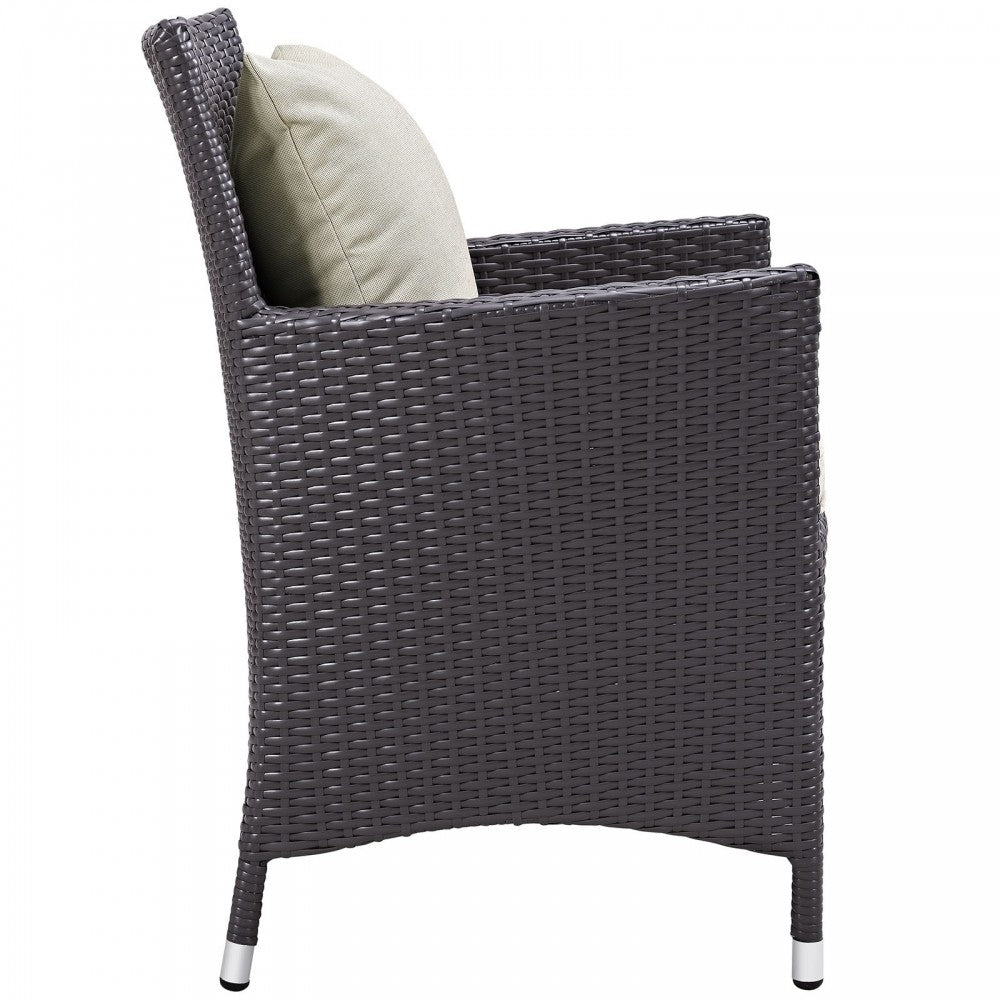 Convene Dining Outdoor Patio Armchair, Espresso Beige