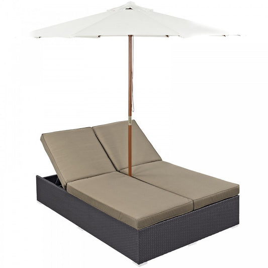 Convene Double Outdoor Patio Chaise, Espresso Mocha, EEI-2180-EXP-MOC-SET