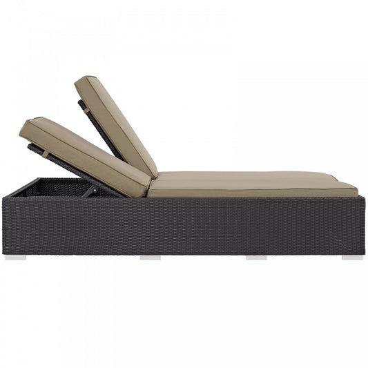 Convene Double Outdoor Patio Chaise, Espresso Mocha, EEI-2177-EXP-MOC