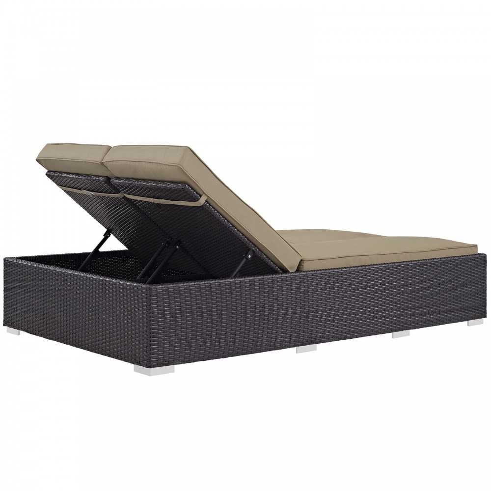 Convene Double Outdoor Patio Chaise, Espresso Mocha, EEI-2177-EXP-MOC
