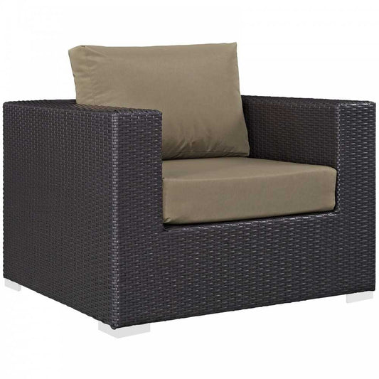 Convene Outdoor Patio Armchair, Espresso Mocha