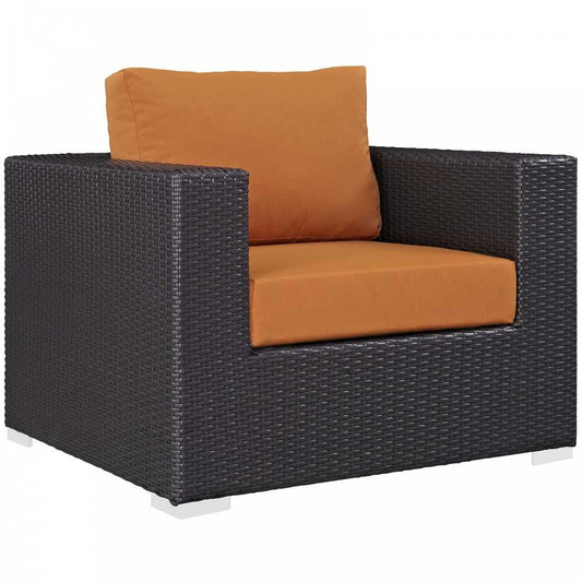 Convene Outdoor Patio Armchair, Espresso Orange