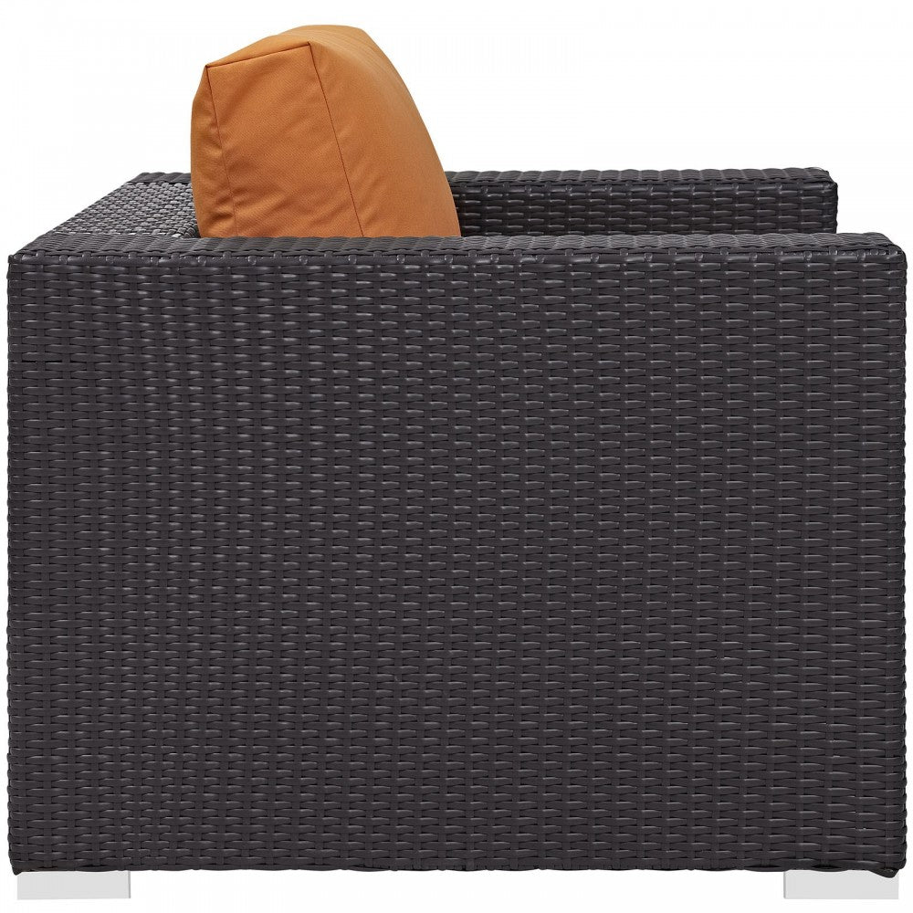 Convene Outdoor Patio Armchair, Espresso Orange