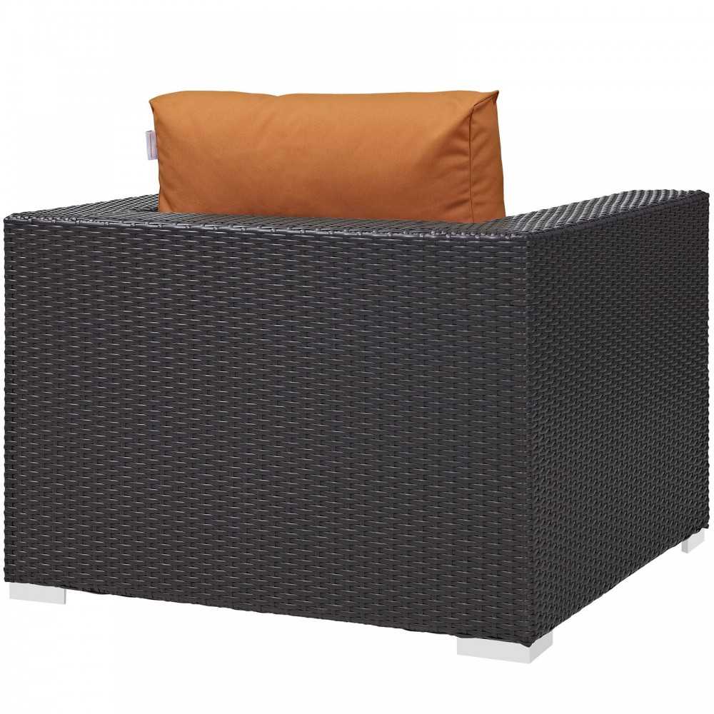 Convene Outdoor Patio Armchair, Espresso Orange