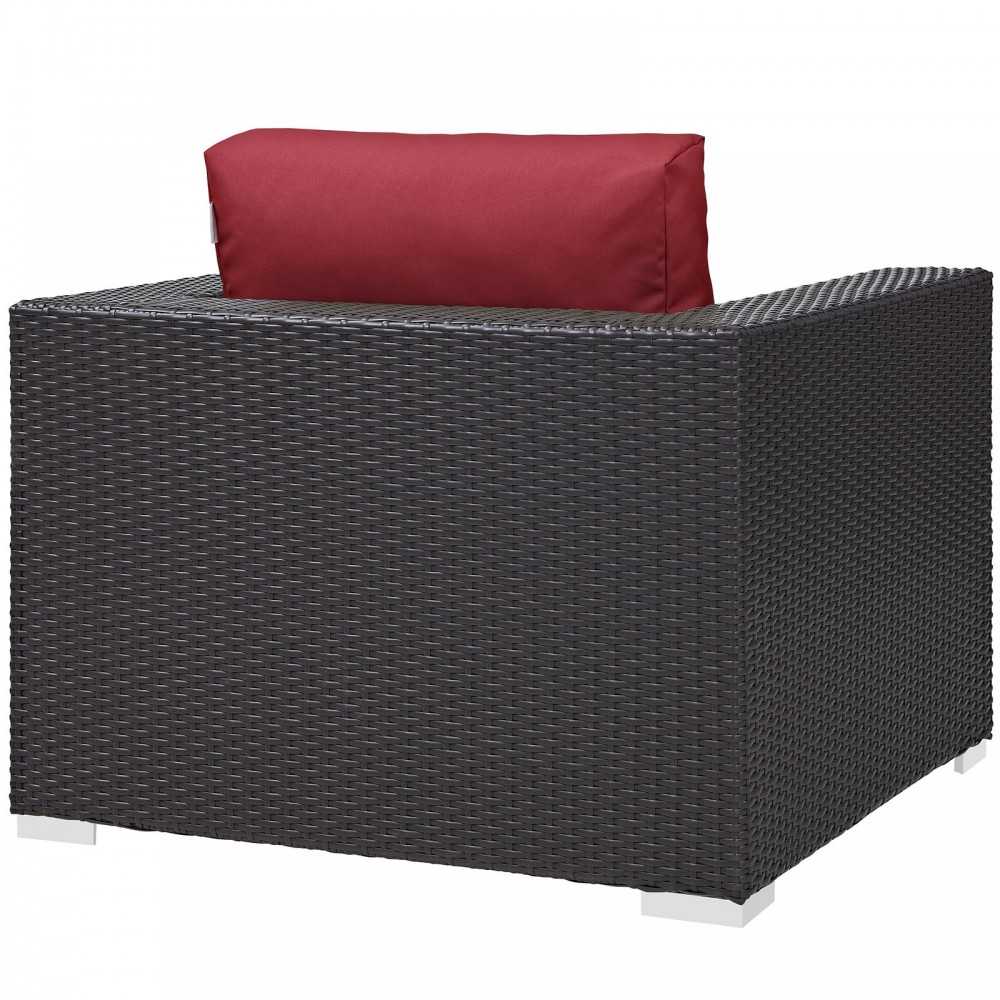 Convene Outdoor Patio Armchair, Espresso Red