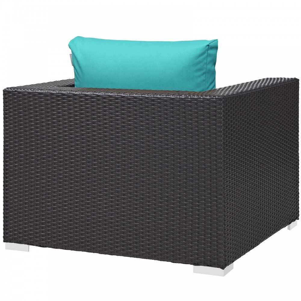 Convene Outdoor Patio Armchair, Espresso Turquoise