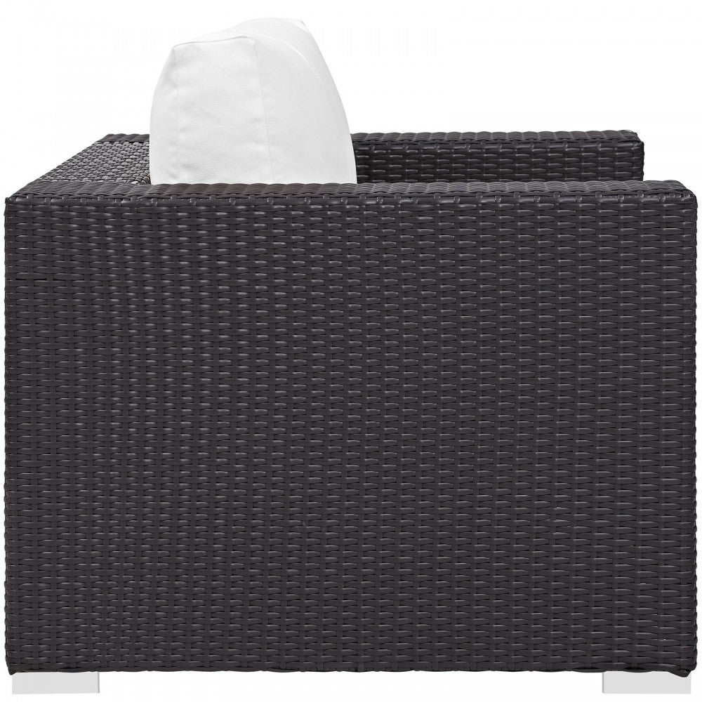 Convene Outdoor Patio Armchair, Espresso White
