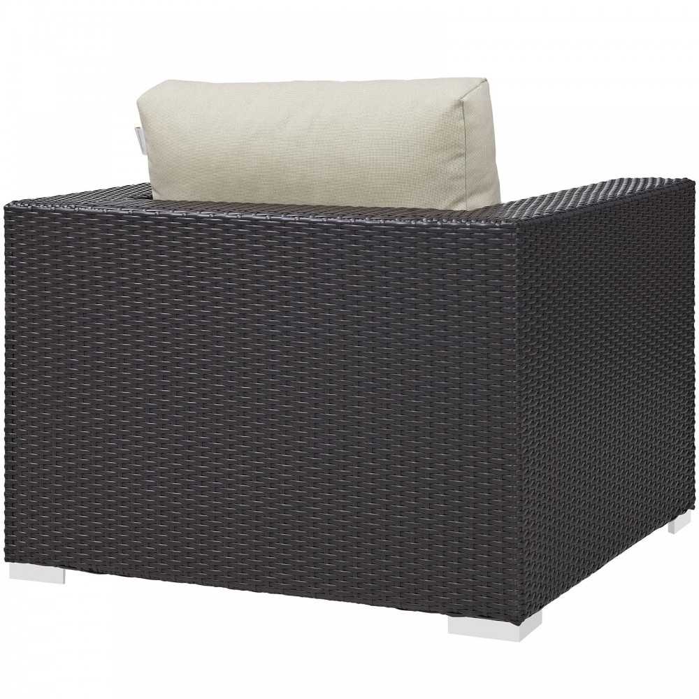 Convene Outdoor Patio Armchair, Espresso Beige