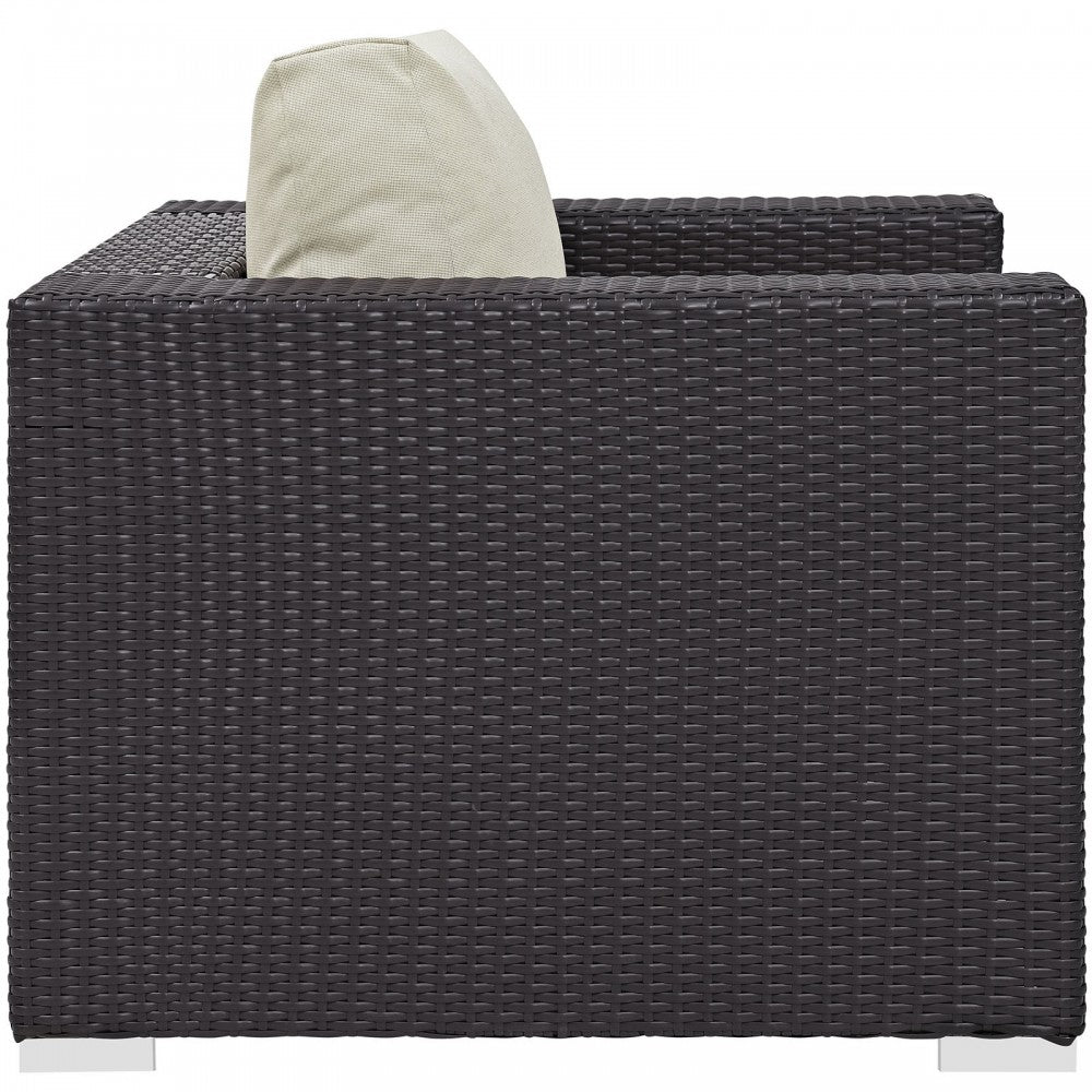 Convene Outdoor Patio Armchair, Espresso Beige
