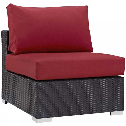 Convene Outdoor Patio Armless, Espresso Red
