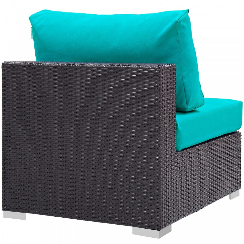 Convene Outdoor Patio Armless, Espresso Turquoise