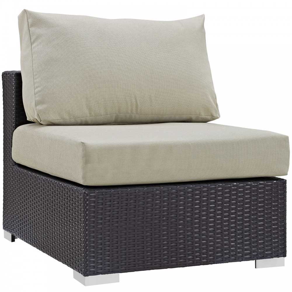 Convene Outdoor Patio Armless, Espresso Beige