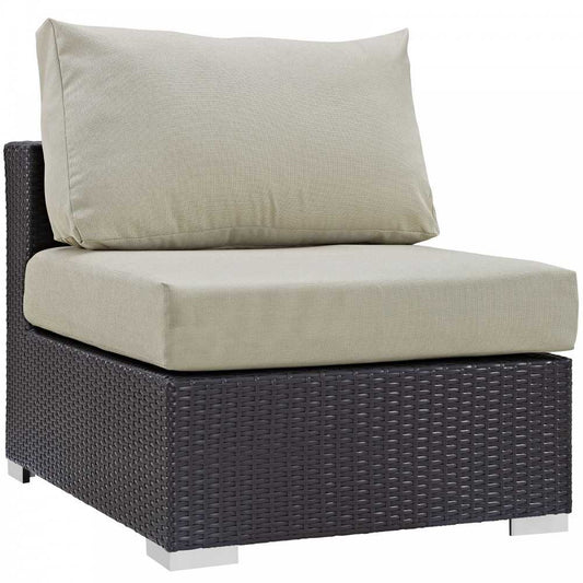 Convene Outdoor Patio Armless, Espresso Beige