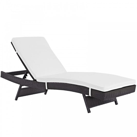 Convene Outdoor Patio Chaise, Espresso White