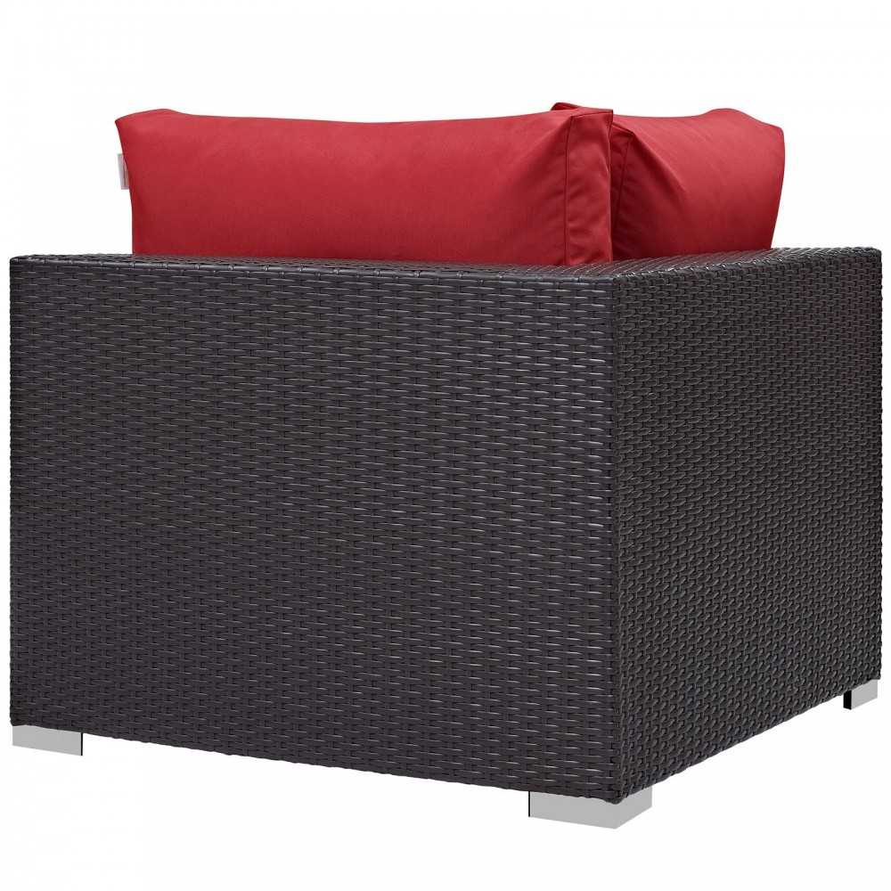 Convene Outdoor Patio Corner, Espresso Red
