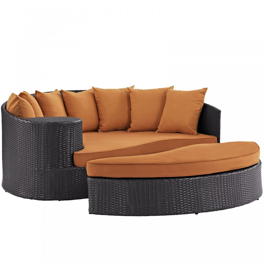 Convene Outdoor Patio Daybed, Espresso Orange