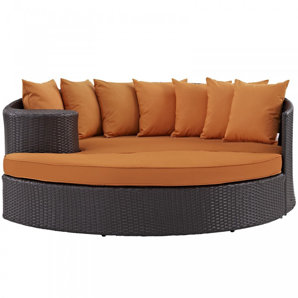 Convene Outdoor Patio Daybed, Espresso Orange