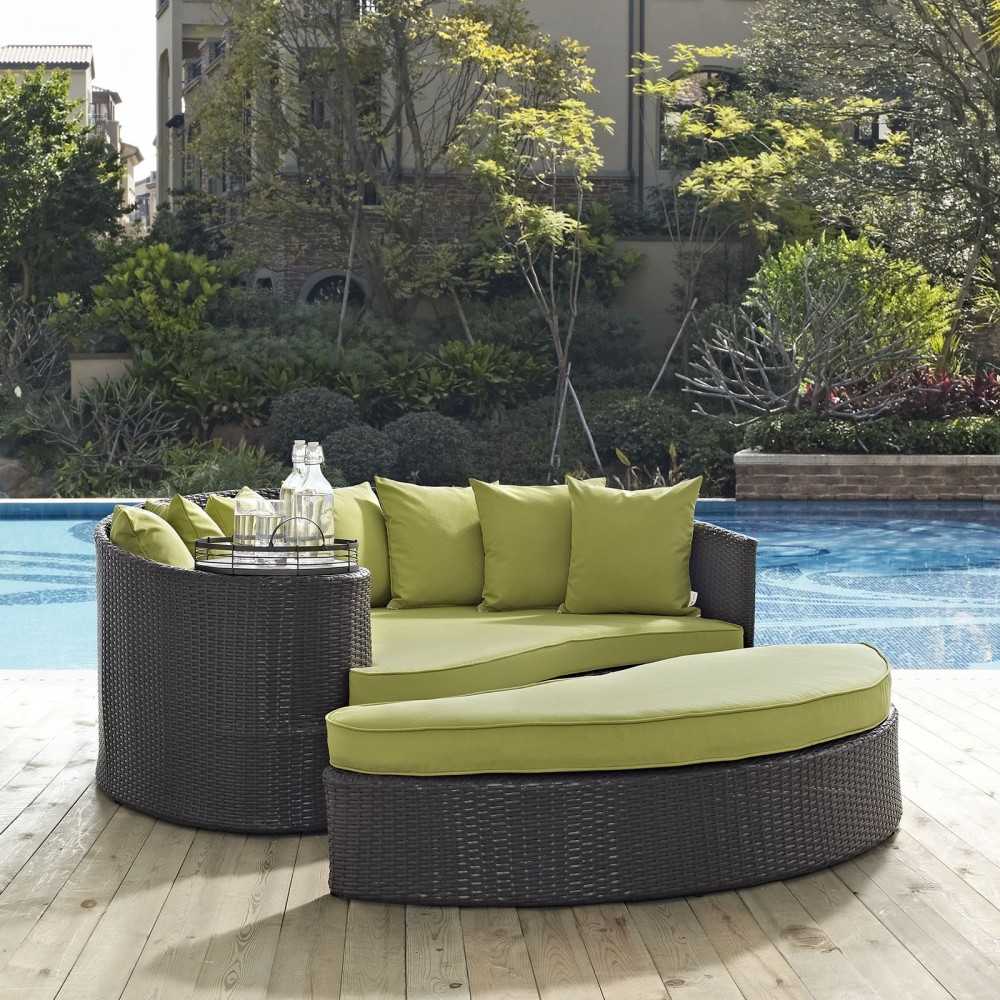 Convene Outdoor Patio Daybed, Espresso Peridot