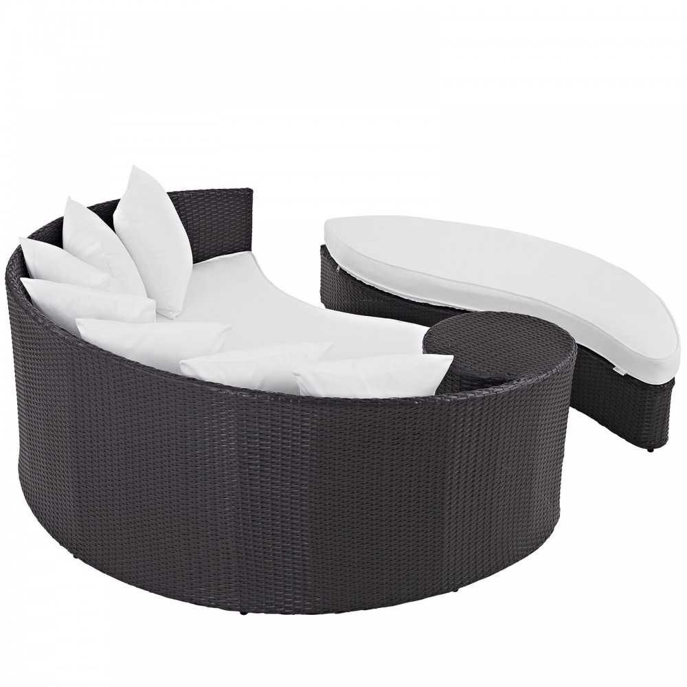 Convene Outdoor Patio Daybed, Espresso White