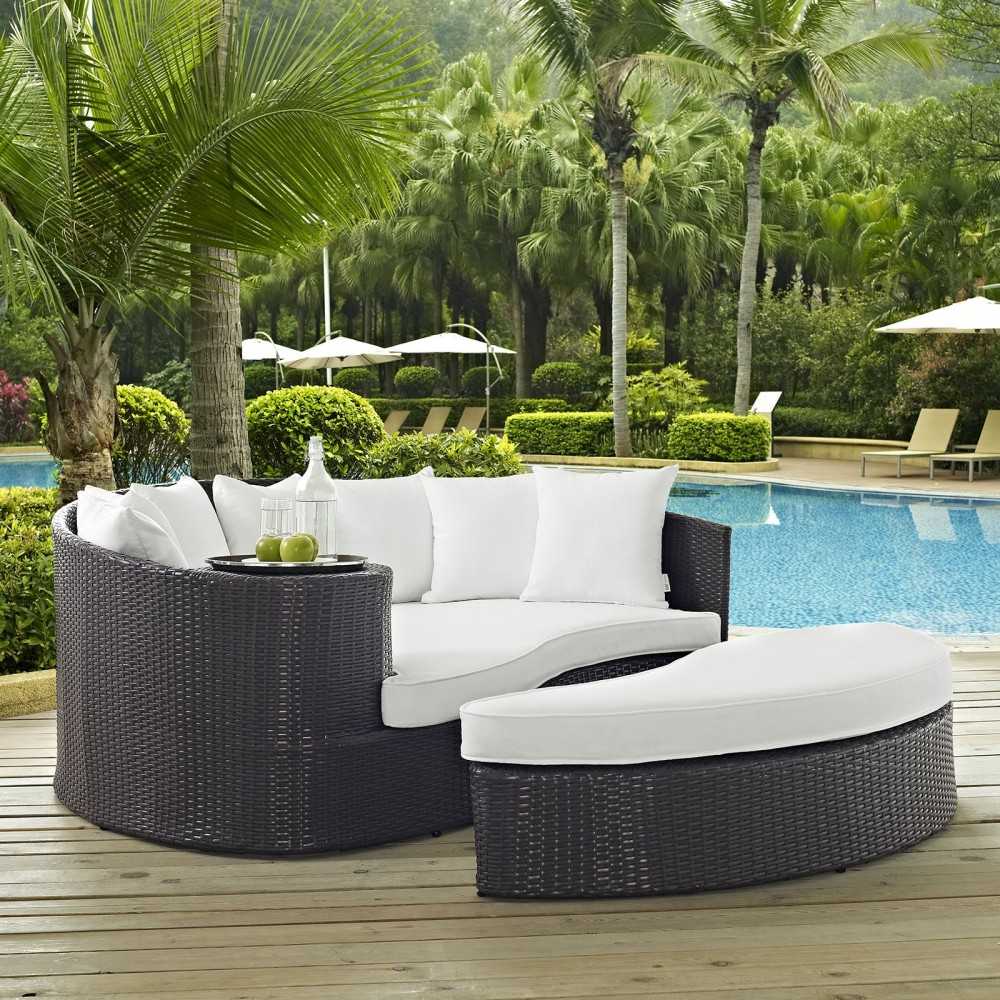 Convene Outdoor Patio Daybed, Espresso White