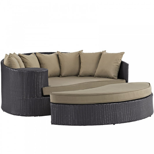 Convene Outdoor Patio Daybed, Espresso Mocha