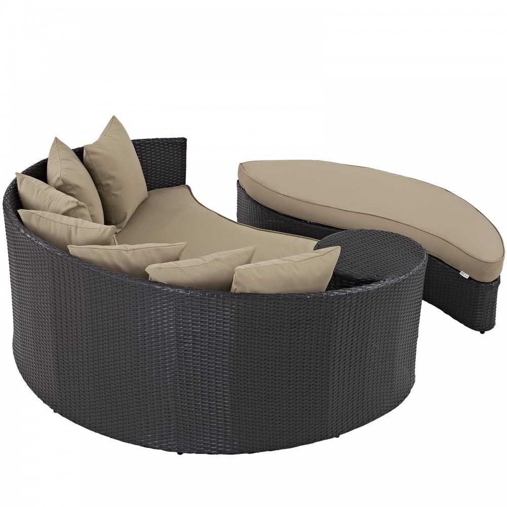 Convene Outdoor Patio Daybed, Espresso Mocha