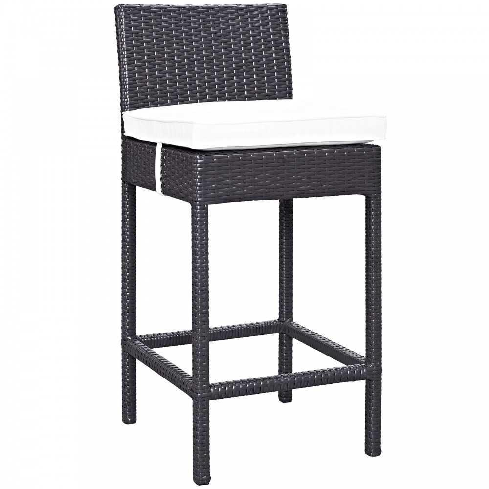 Convene Outdoor Patio Fabric Bar Stool, Espresso White