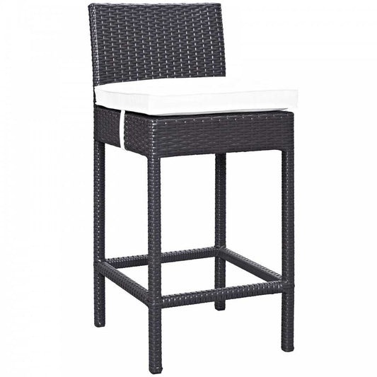Convene Outdoor Patio Fabric Bar Stool, Espresso White