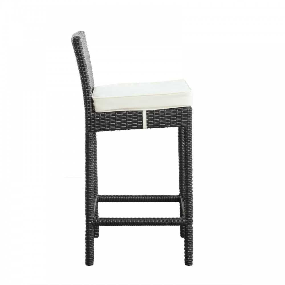 Convene Outdoor Patio Fabric Bar Stool, Espresso White