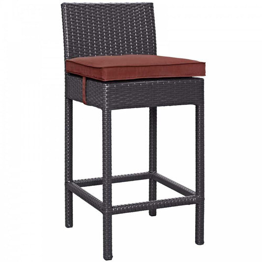 Convene Outdoor Patio Fabric Bar Stool, Espresso Currant