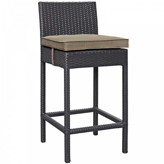 Convene Outdoor Patio Fabric Bar Stool, Espresso Mocha