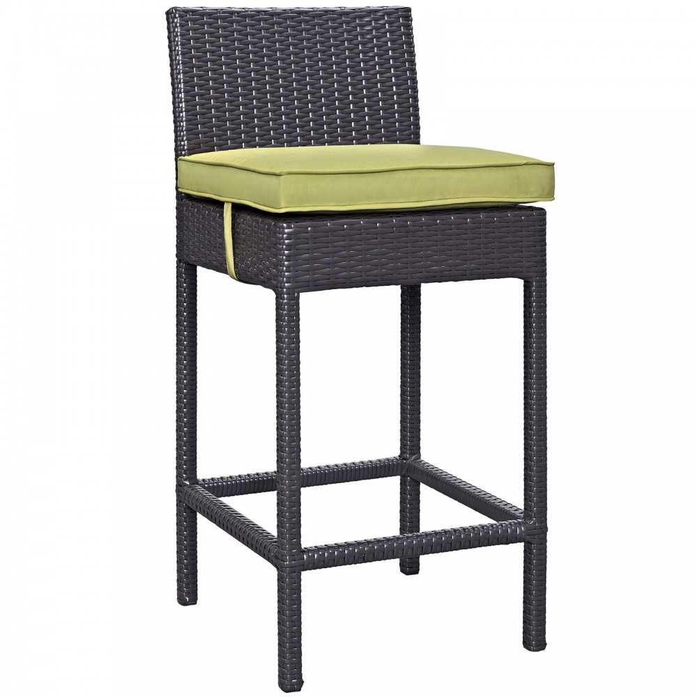 Convene Outdoor Patio Fabric Bar Stool, Espresso Peridot