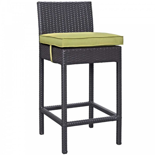 Convene Outdoor Patio Fabric Bar Stool, Espresso Peridot