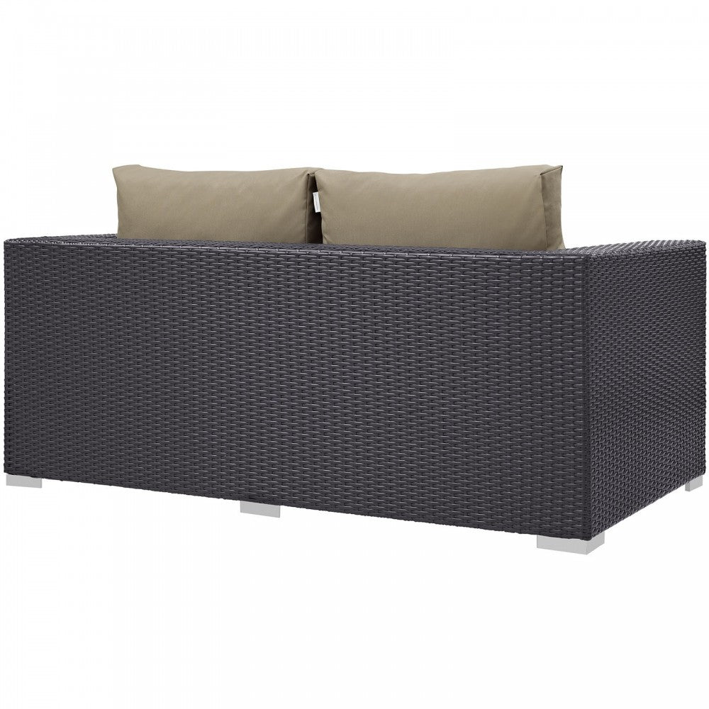 Convene Outdoor Patio Loveseat, Espresso Mocha