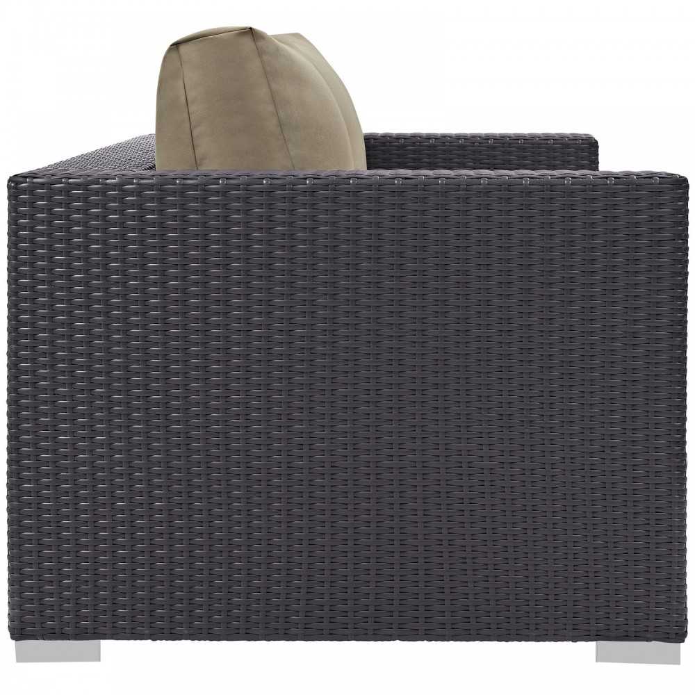 Convene Outdoor Patio Loveseat, Espresso Mocha
