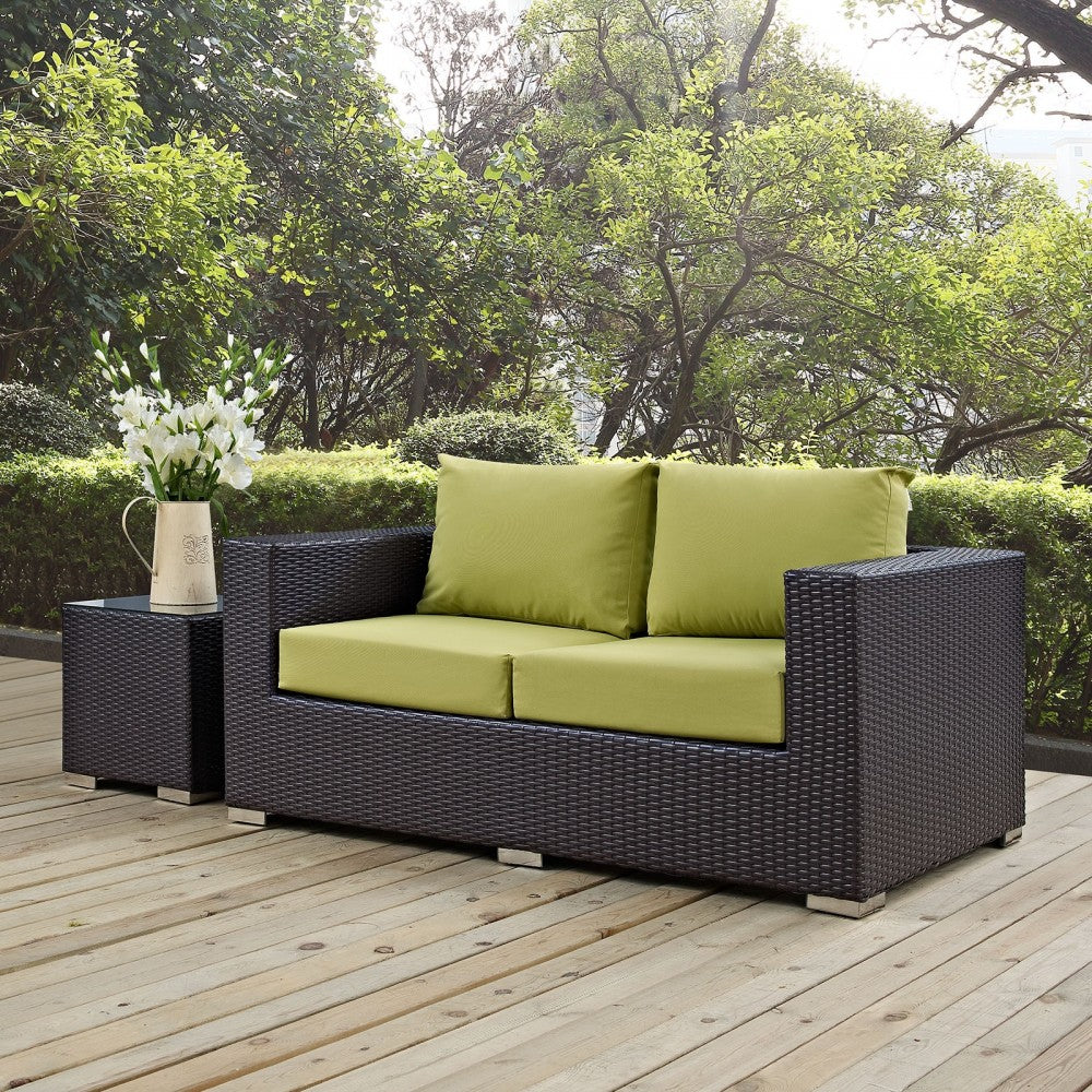 Convene Outdoor Patio Loveseat, Espresso Peridot