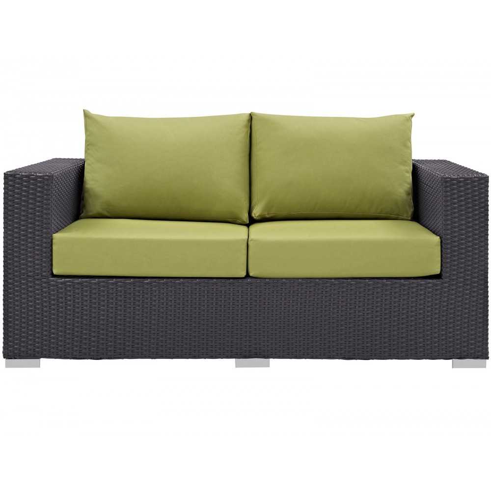 Convene Outdoor Patio Loveseat, Espresso Peridot