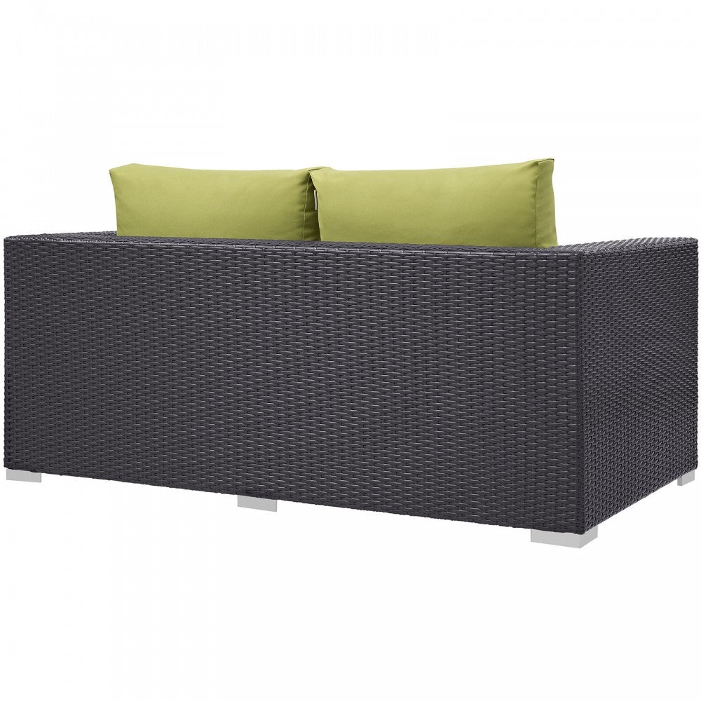 Convene Outdoor Patio Loveseat, Espresso Peridot
