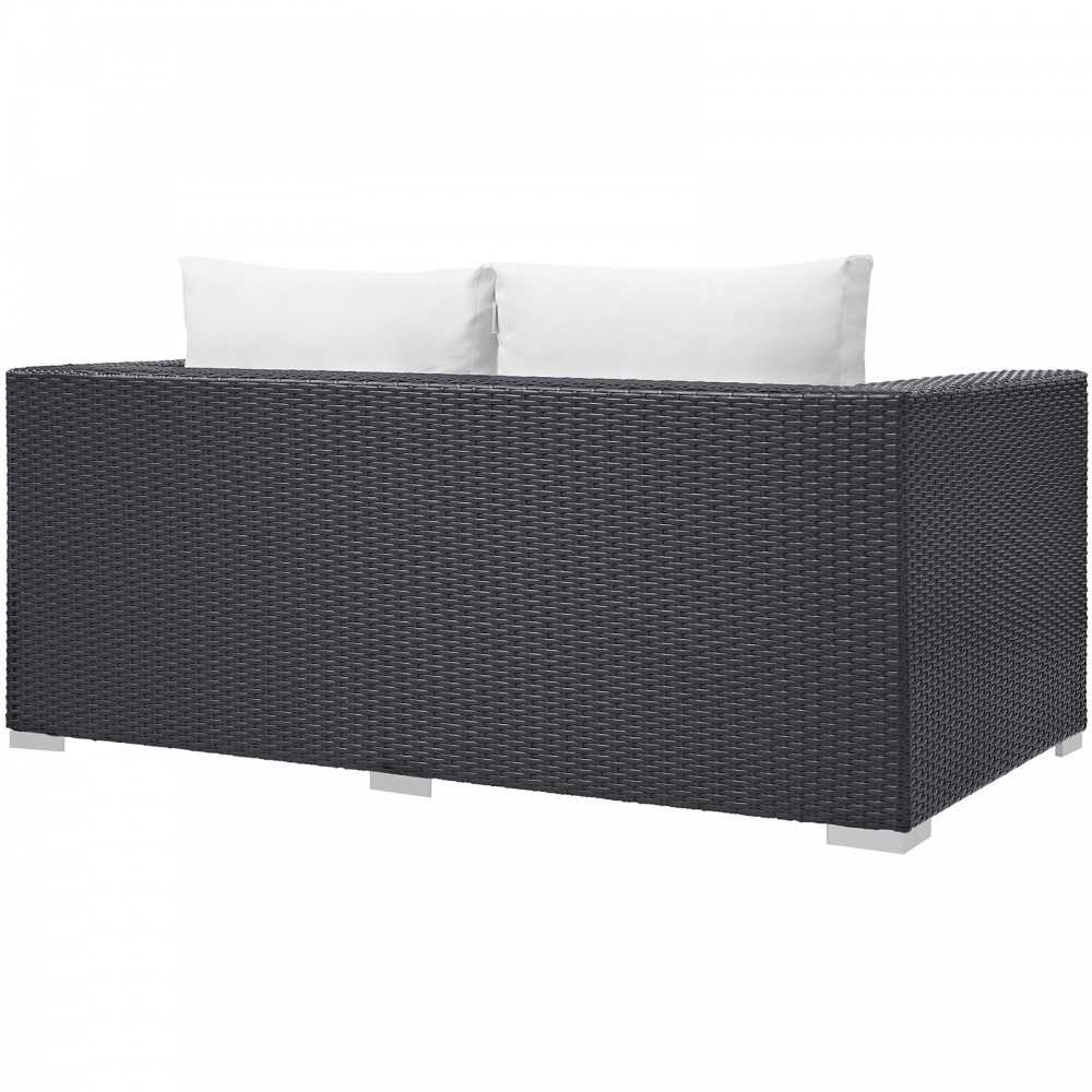 Convene Outdoor Patio Loveseat, Espresso White