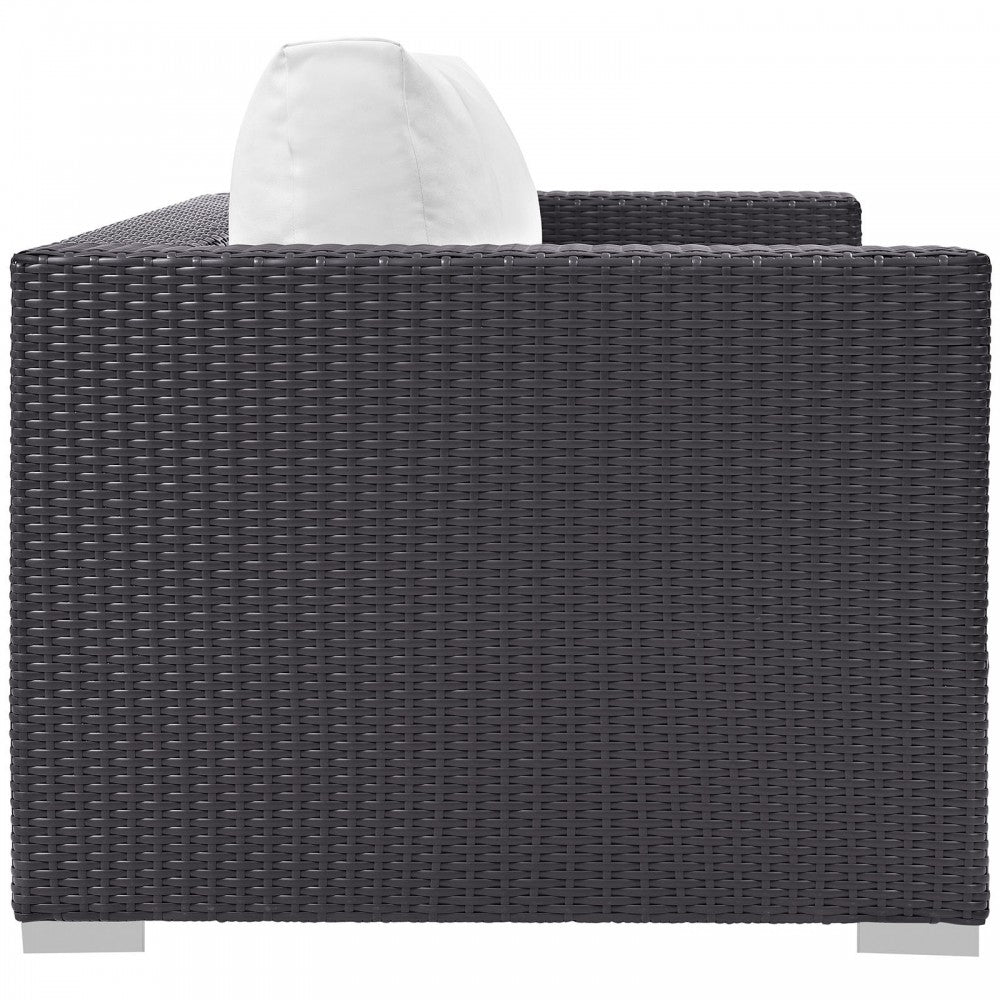 Convene Outdoor Patio Loveseat, Espresso White