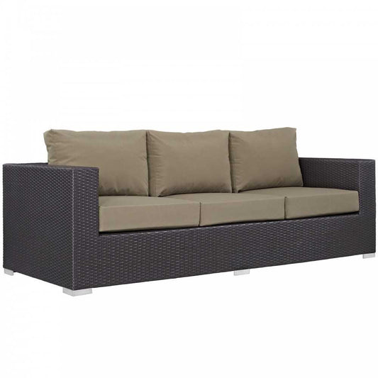Convene Outdoor Patio Sofa, Espresso Mocha